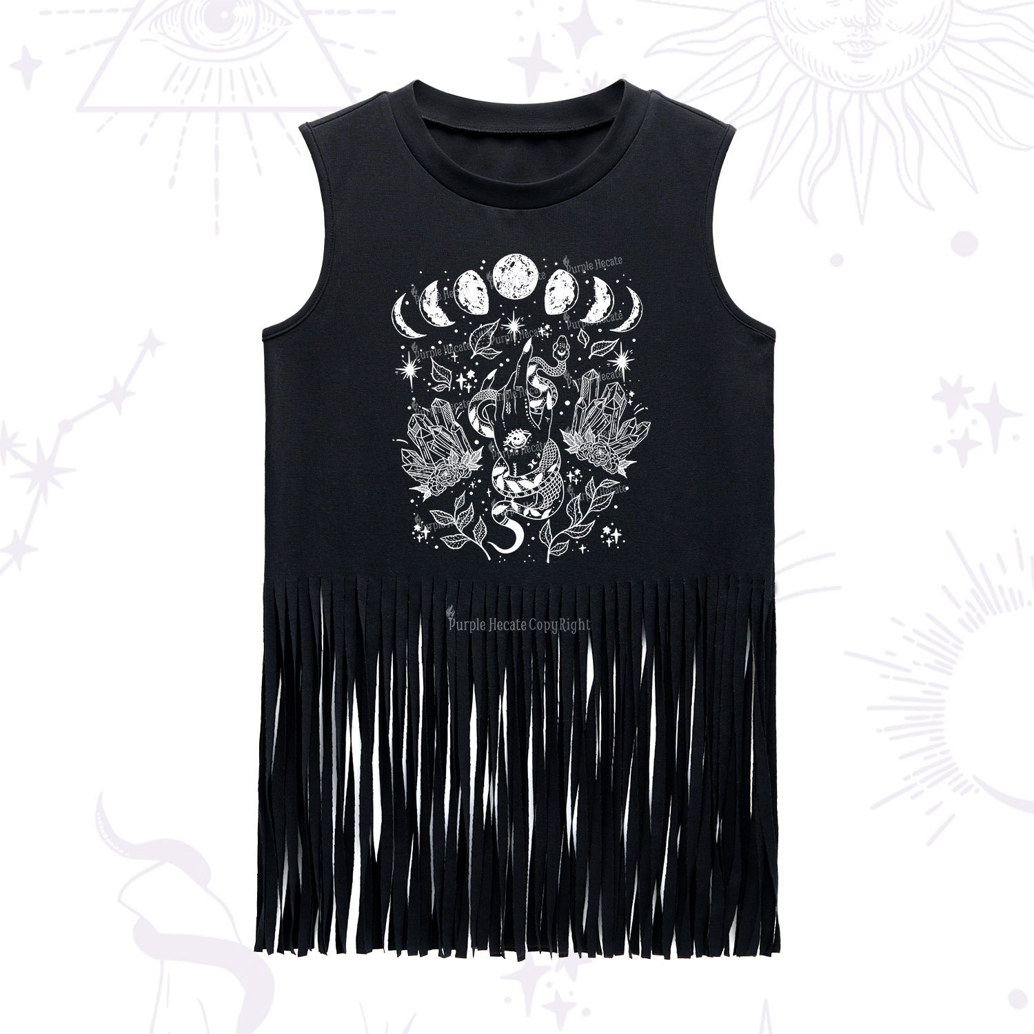 Purplehecate Reach For The Moon Fringe Tank Top