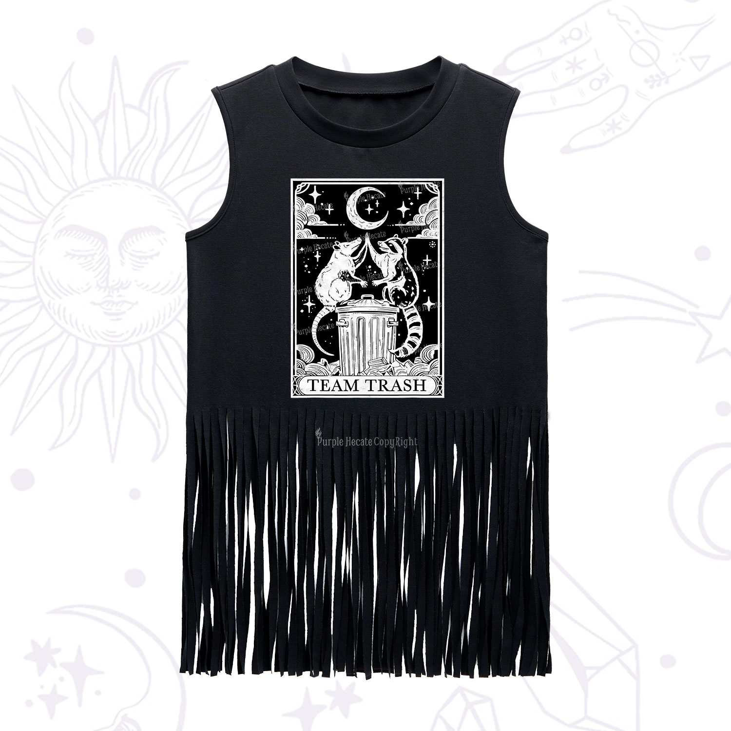 Purplehecate The Team Trash Tarot Fringe Tank Top