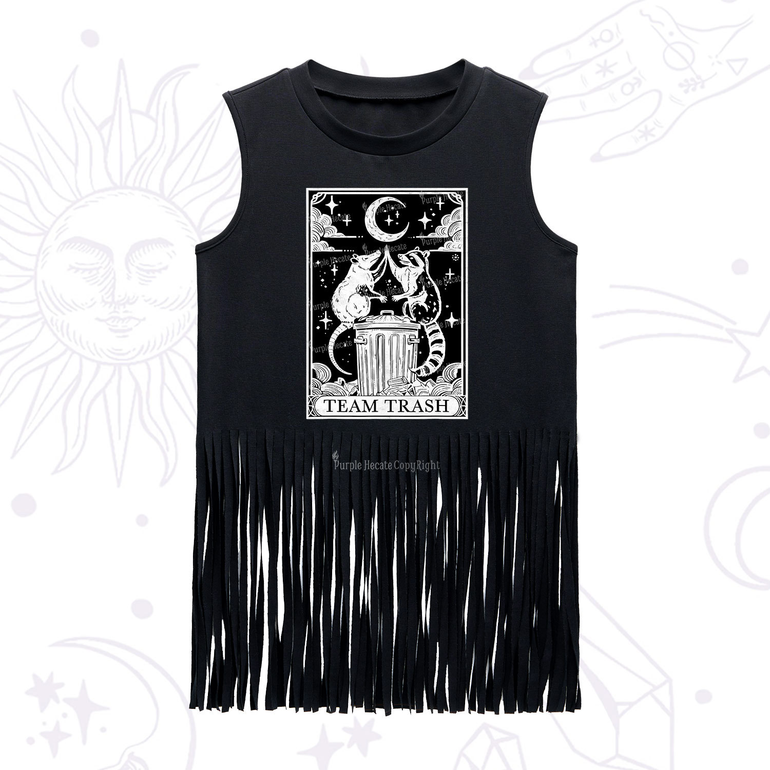 Purplehecate The Team Trash Tarot Fringe Tank Top