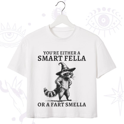 Purplehecate You're Either A Smart Fella or a Smart Fella  Crop T-Shirt