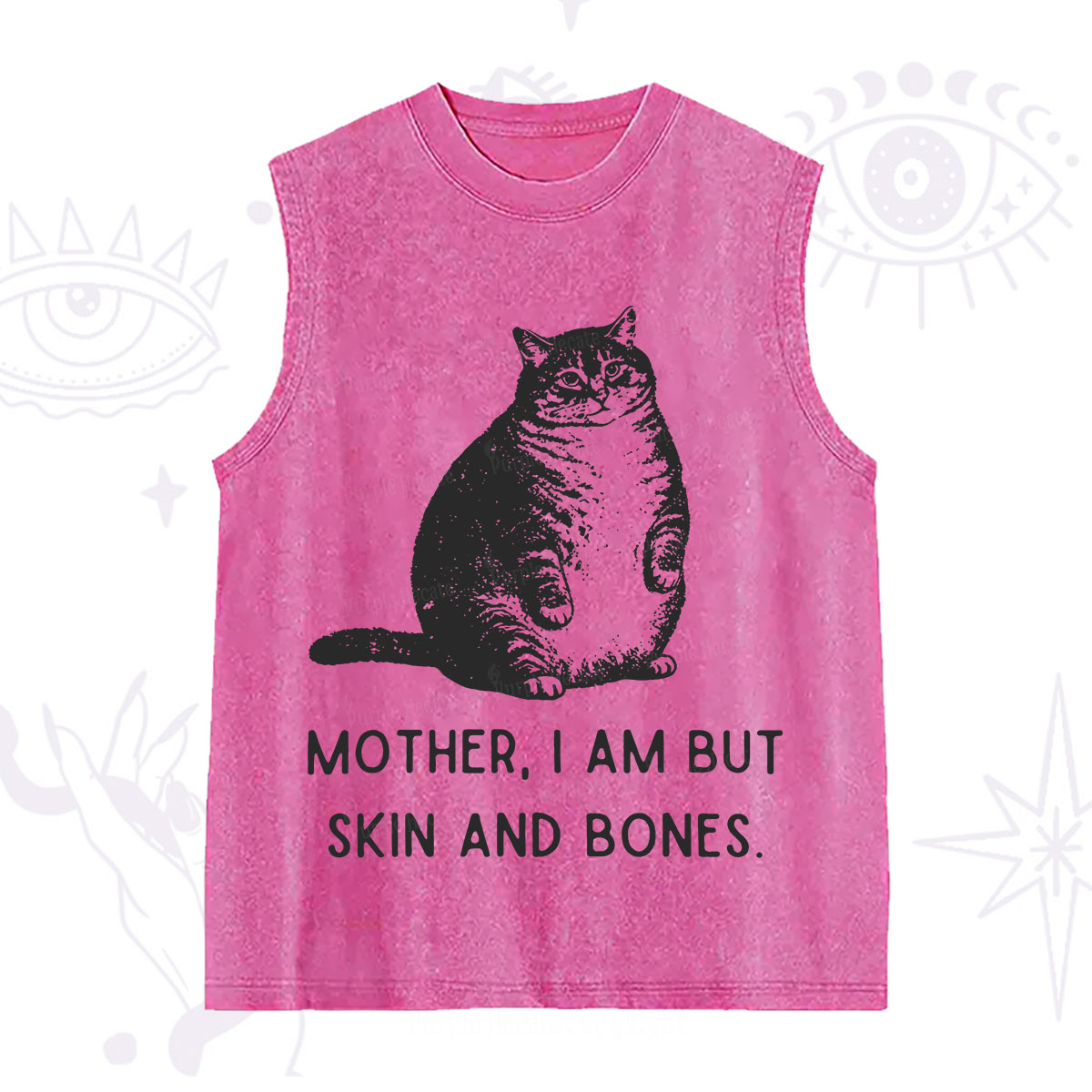 Purplehecate Cat Mother I Am But Skin And Bones Washed Tank