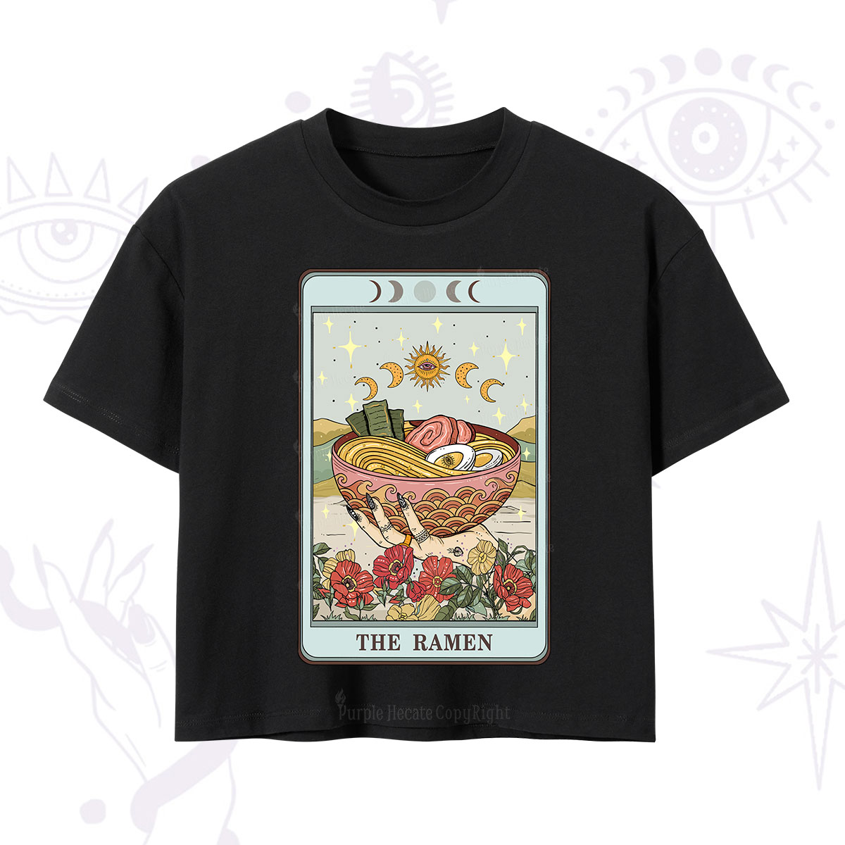 Purplehecate The Ramen Tarot Crop T-Shirt