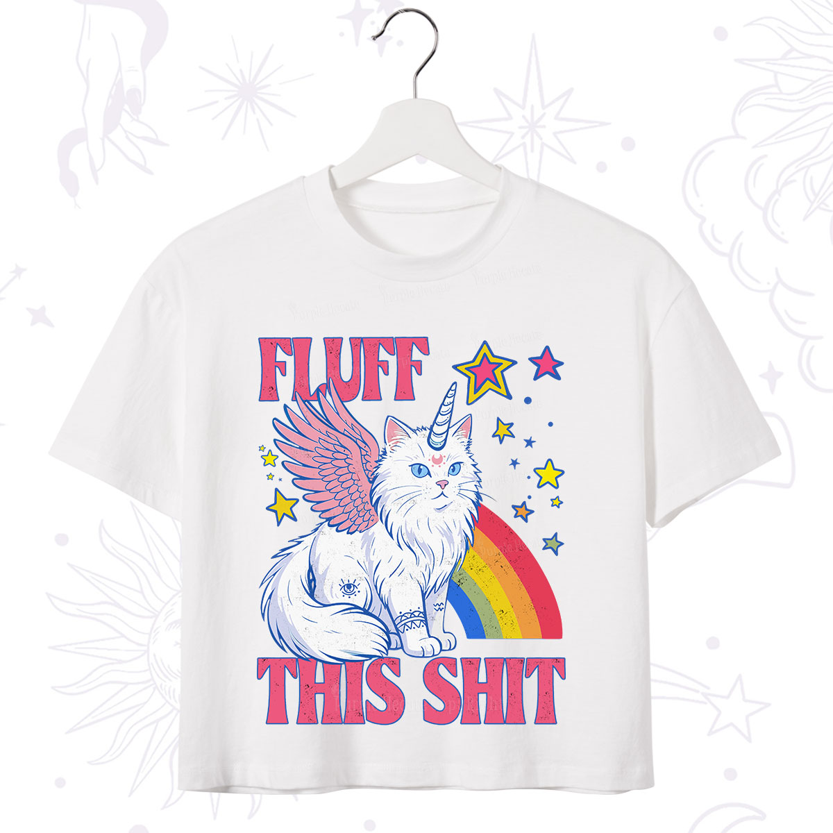 Purplehecate Fluff This Sh*t Cat Crop T-Shirt