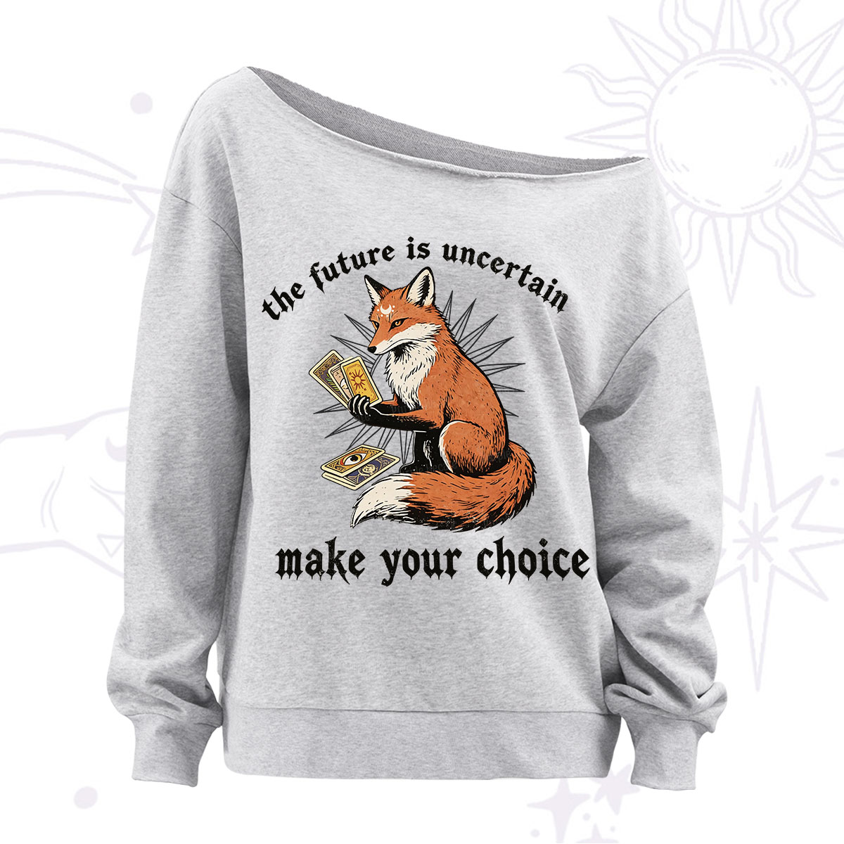 Purplehecate The Future Is Uncertain make Your Choice Off The Shoulder Sweatshirt
