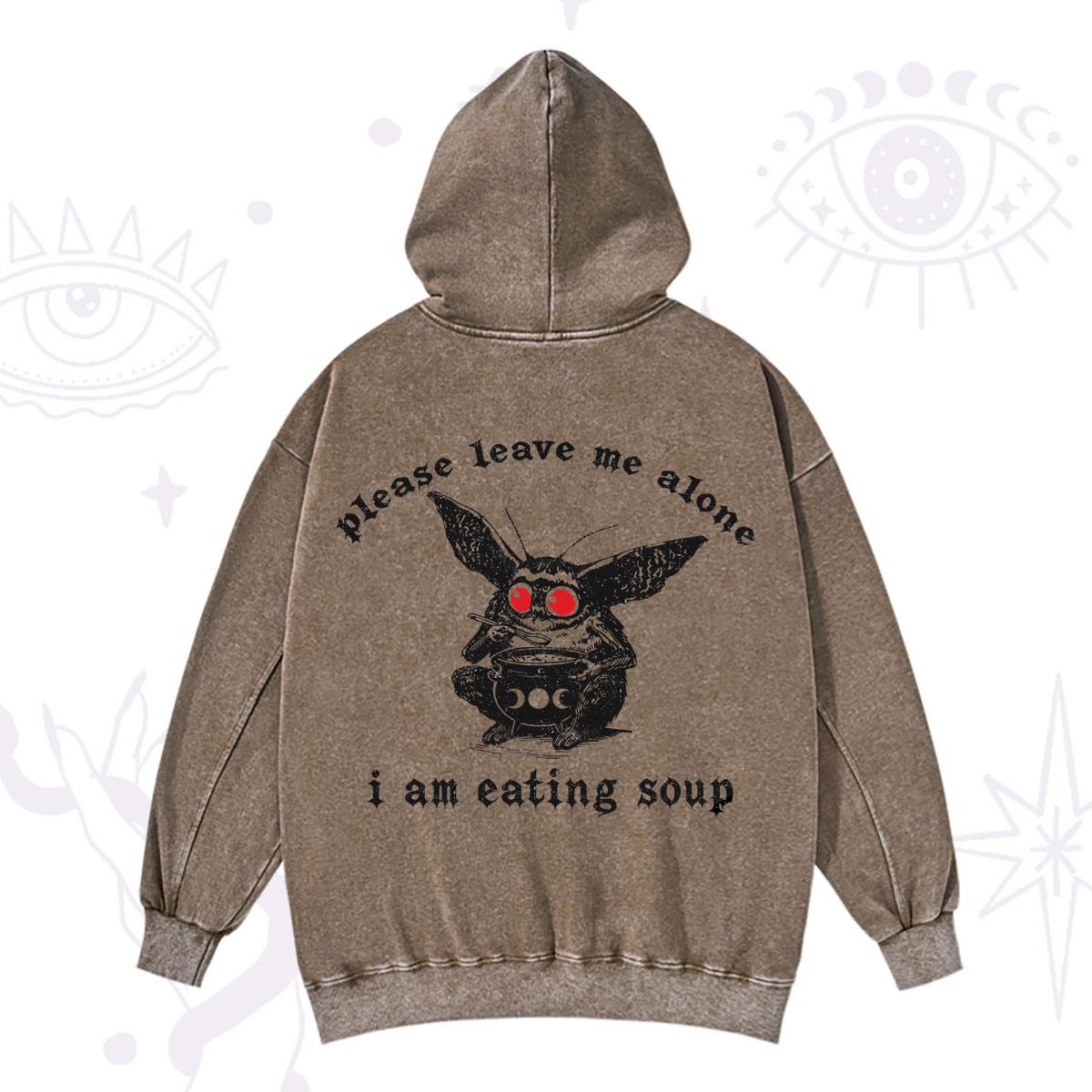 Purplehecate Mothman Eating Soup Washed Hoodie