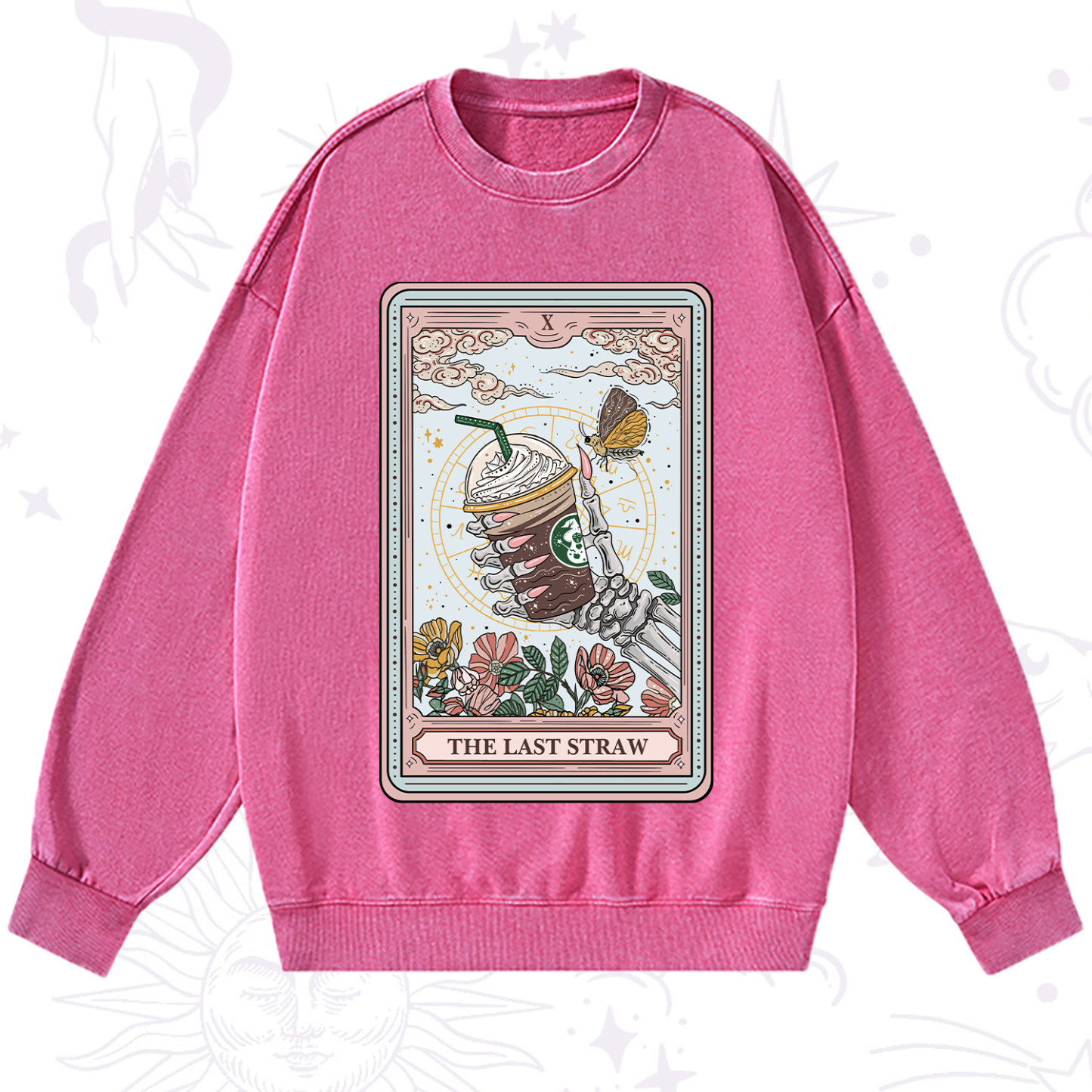 Purplehecate The Last Straw Tarot Washed Sweatshirt