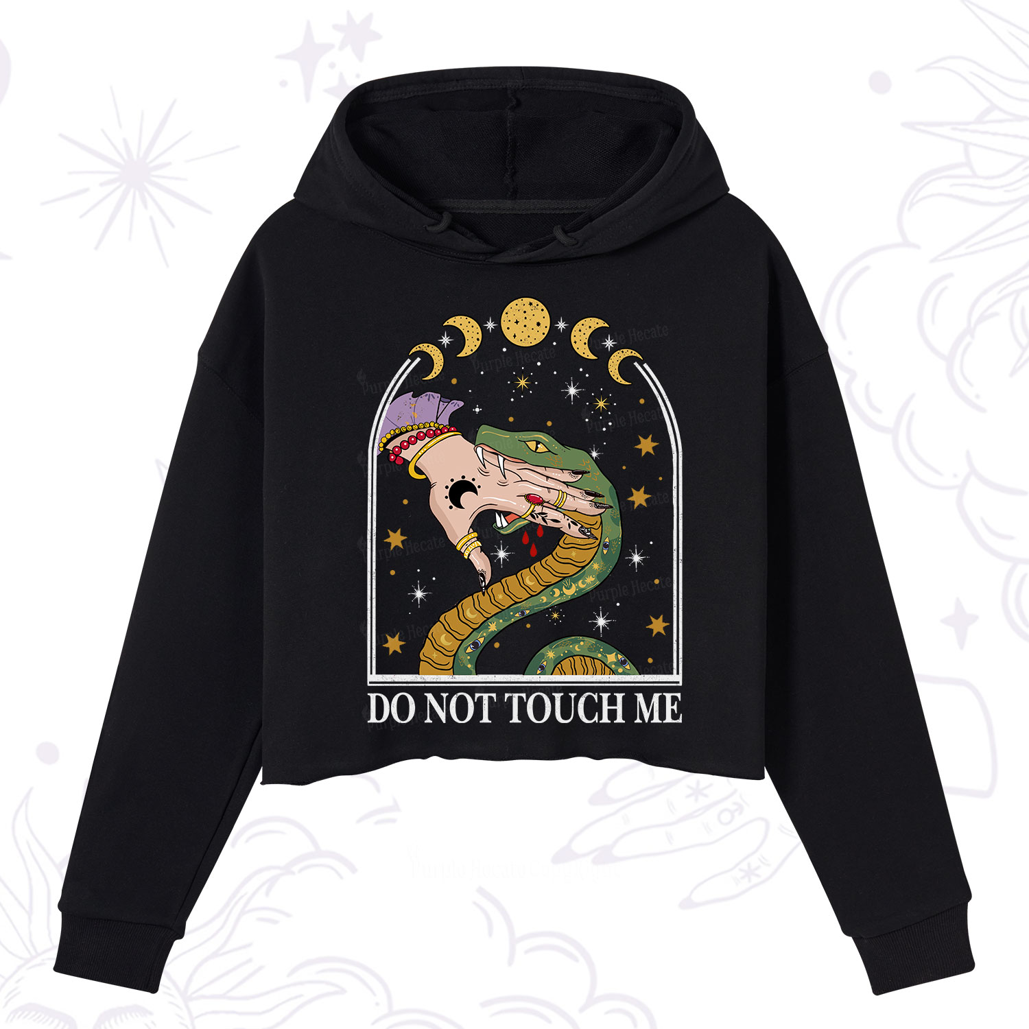 Purplehecate Do Not Touch Me Crop Hoodie