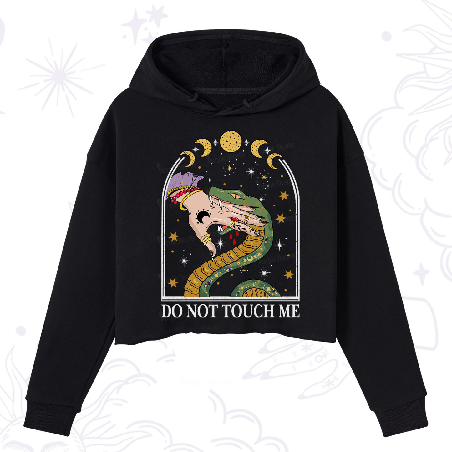 Purplehecate Do Not Touch Me Crop Hoodie