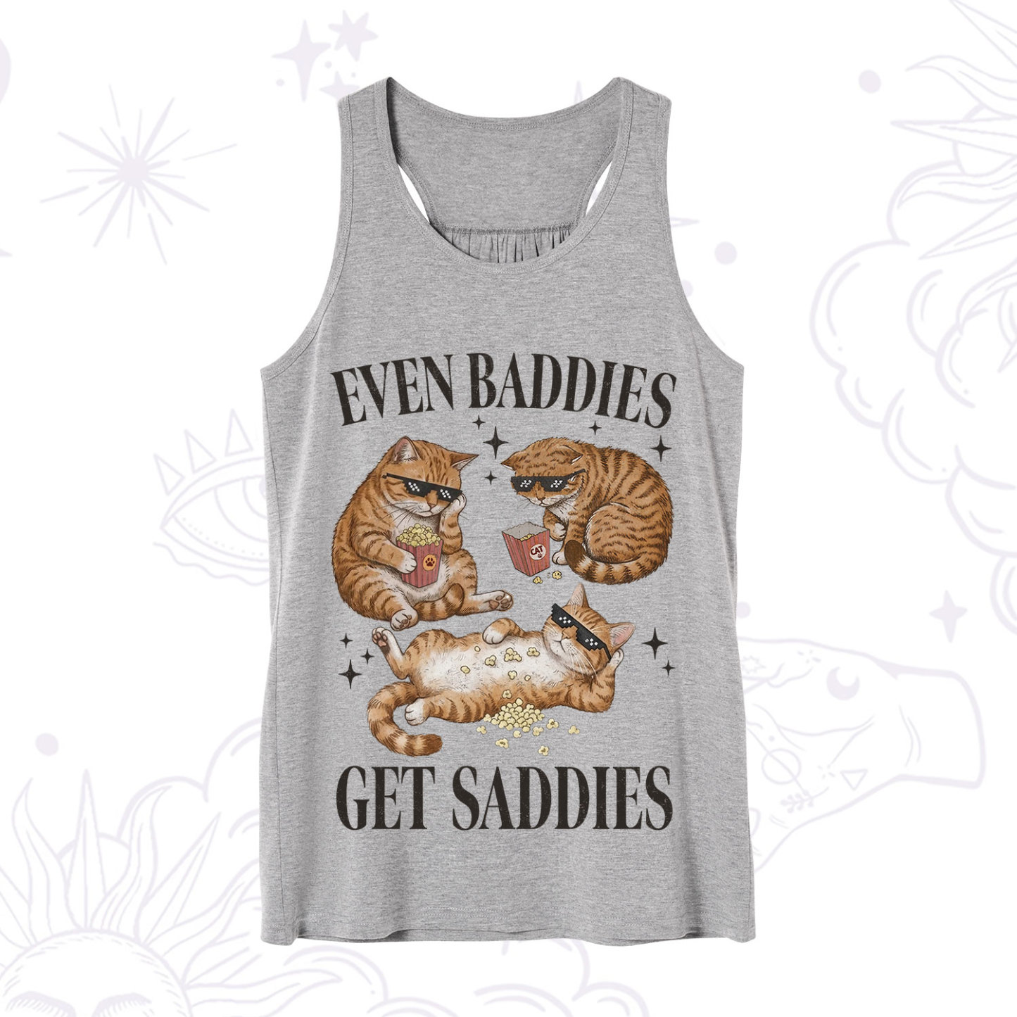 Purplehecate Even Baddies Get Saddies Funny Cat Tank