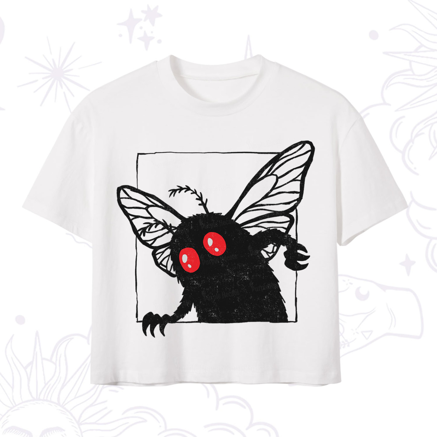Purplehecate The Curious Mothman Crop T-Shirt