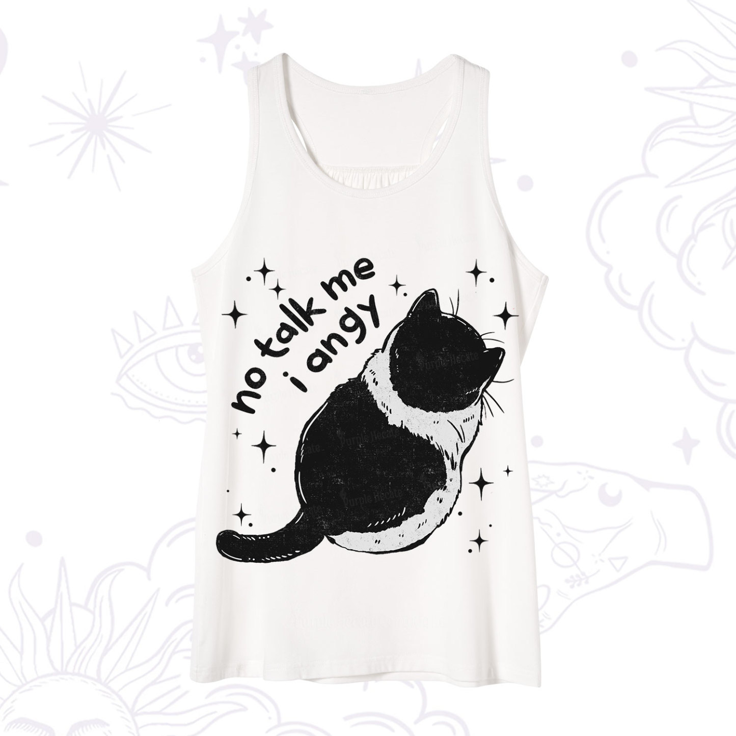 Purplehecate No Talk Me Im Angy Cat Tank