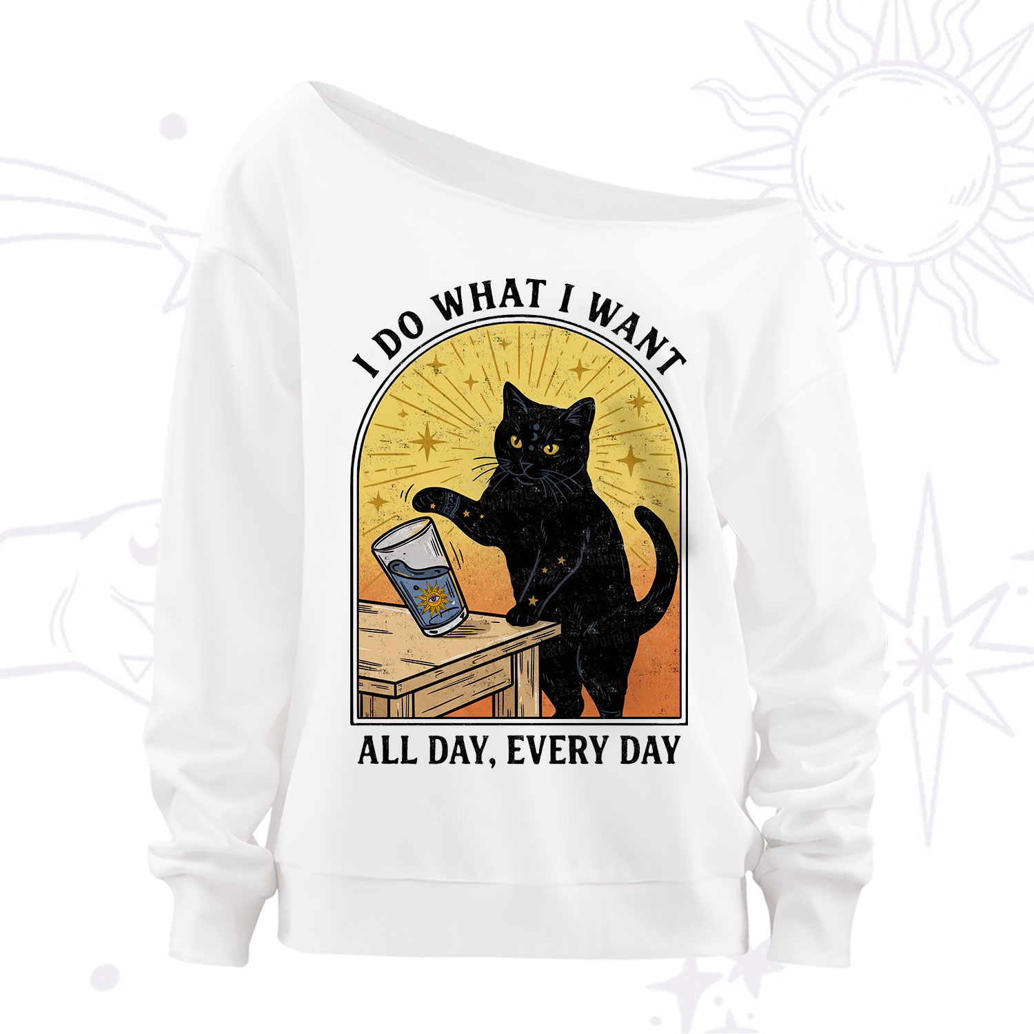 Purplehecate I Do What I What Off The Shoulder Sweatshirt