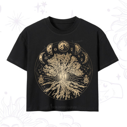 Purplehecate Tree Of Lif Crop T-Shirt