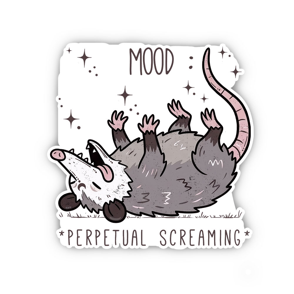 Purplehecate Mood Perpetual Screaming Opossum Sticker