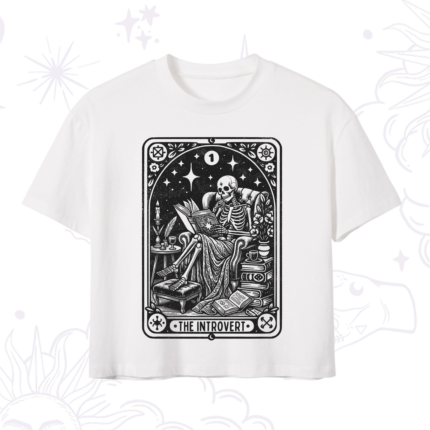 Purplehecate The Introvert Tarot Card Crop T-Shirt