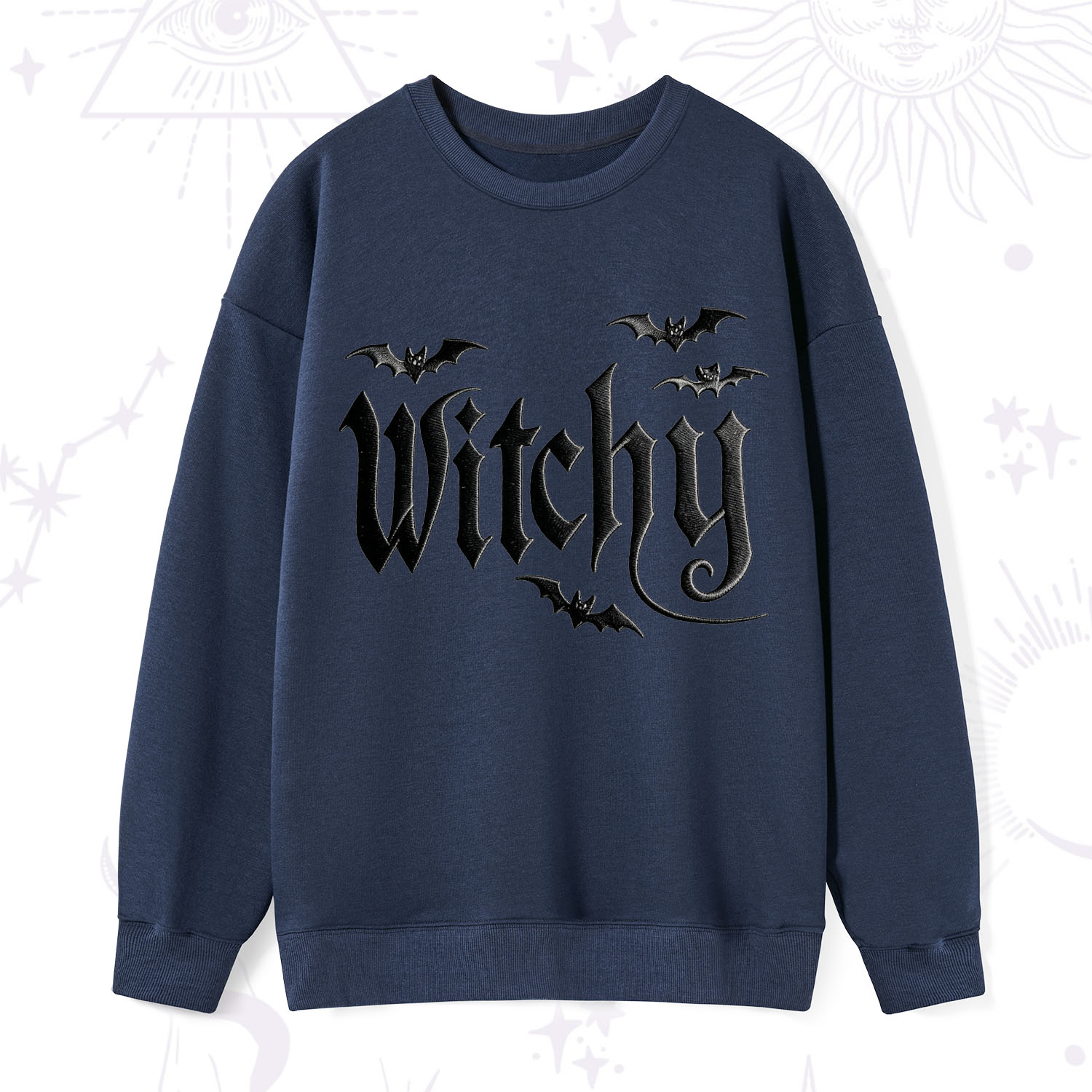 Purplehecate Gothic Bat Embroidered Sweatshirt