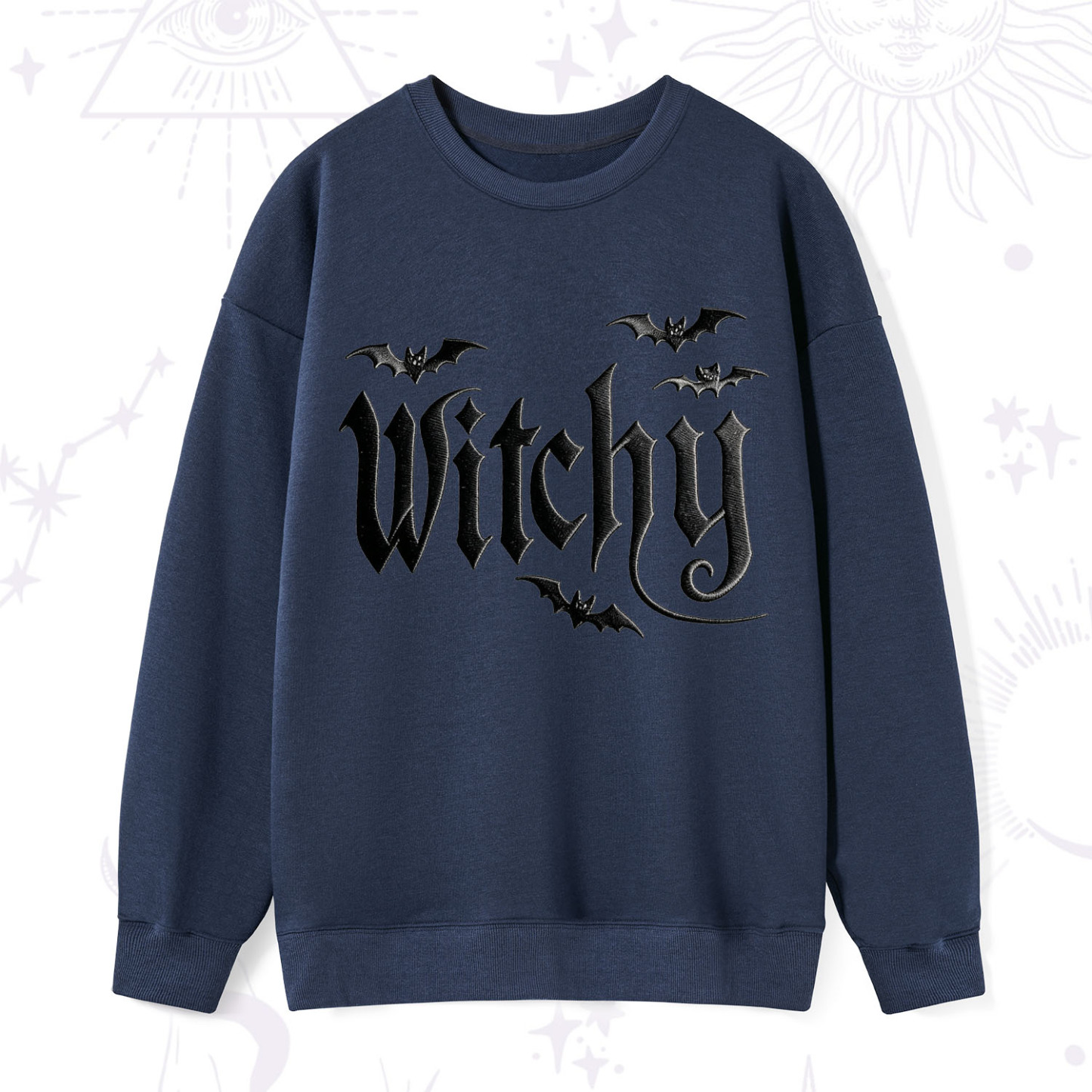 Purplehecate Gothic Bat Embroidered Sweatshirt