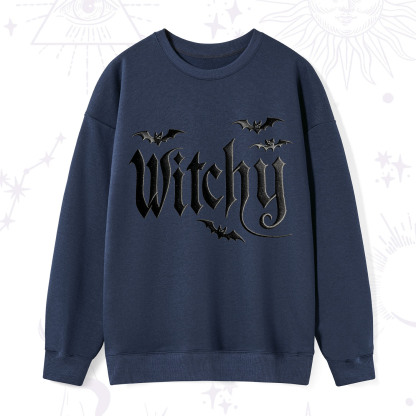 Purplehecate Gothic Bat Embroidered Sweatshirt