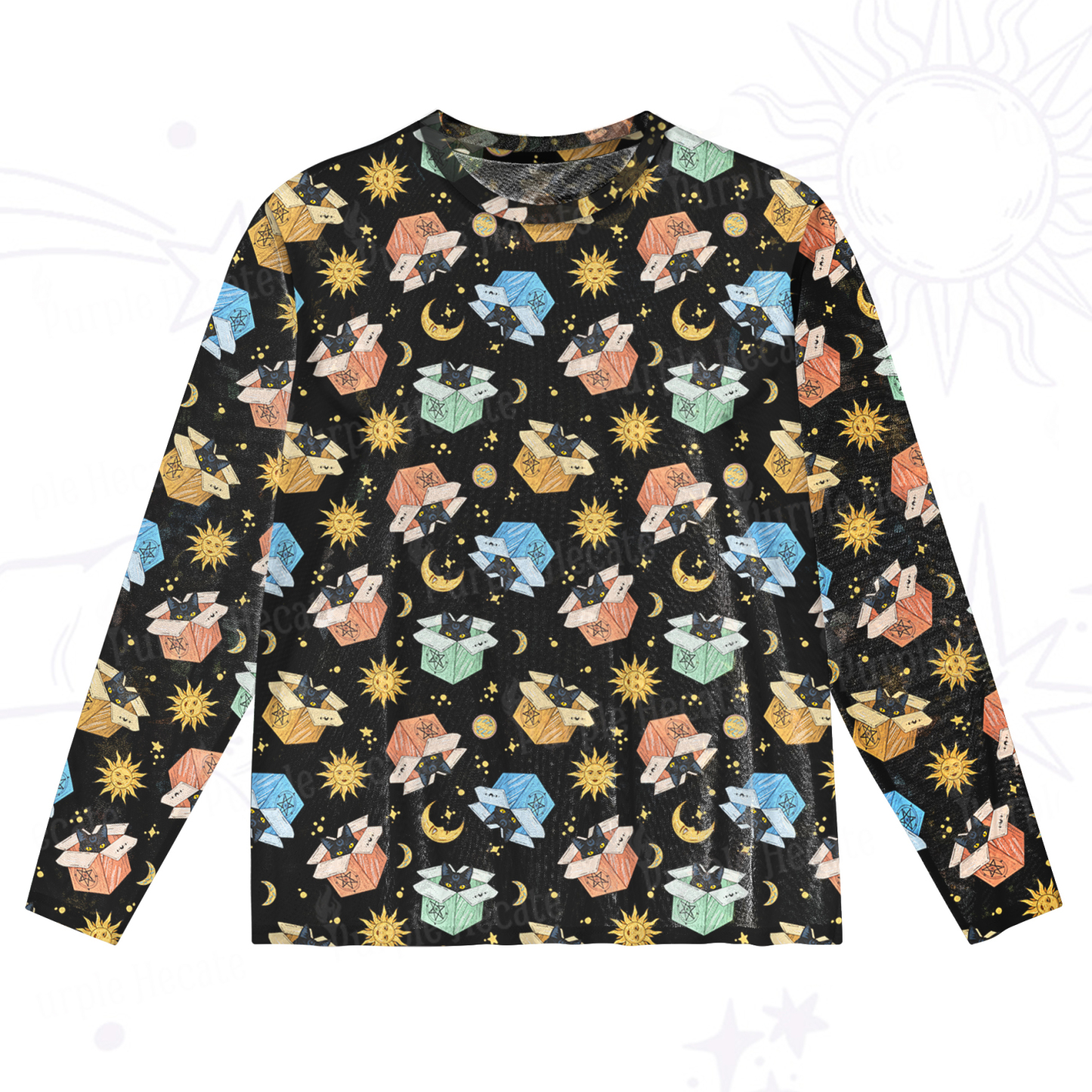 Purplehecate The Hermit Cat Mesh Long Sleeve Top