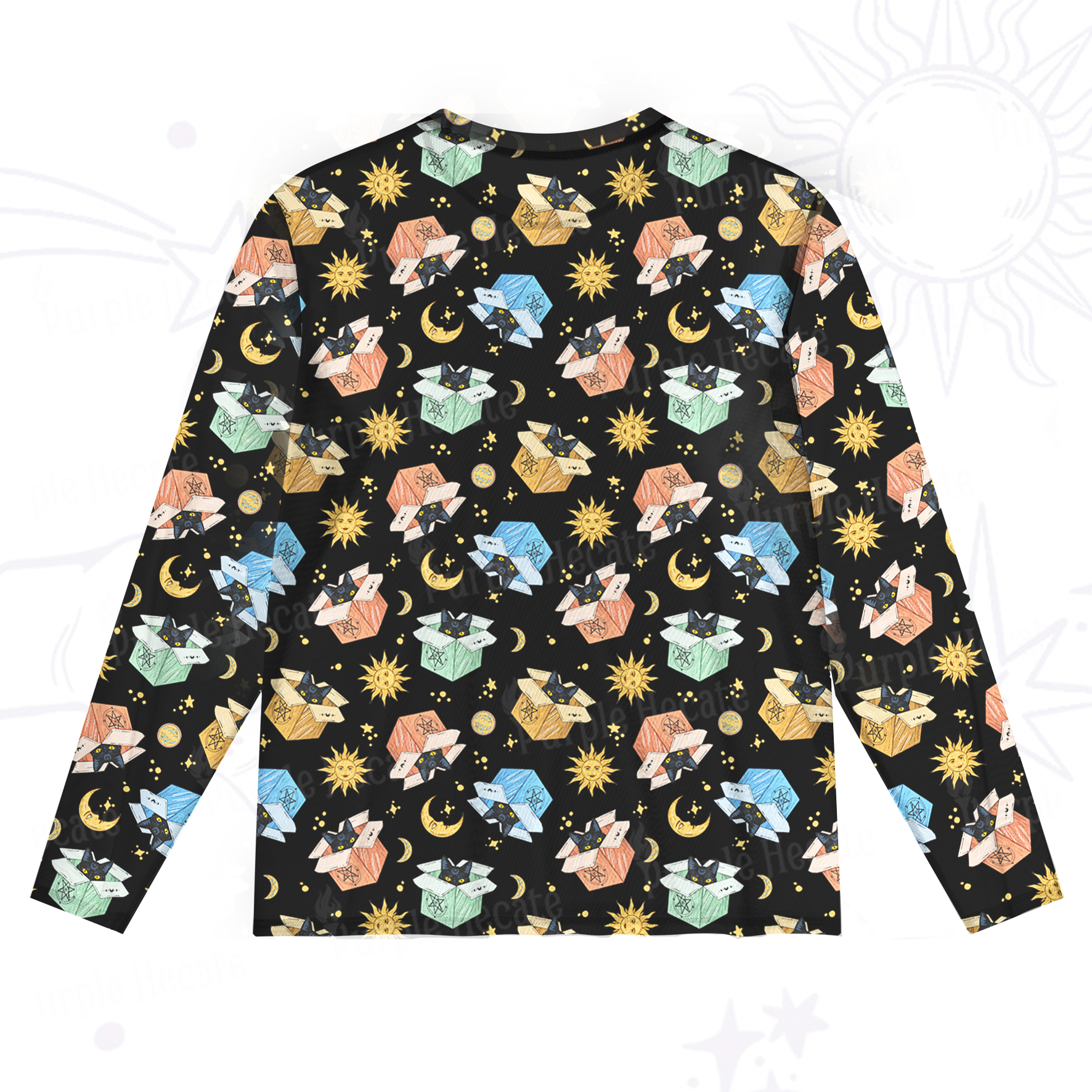 Purplehecate The Hermit Cat Mesh Long Sleeve Top