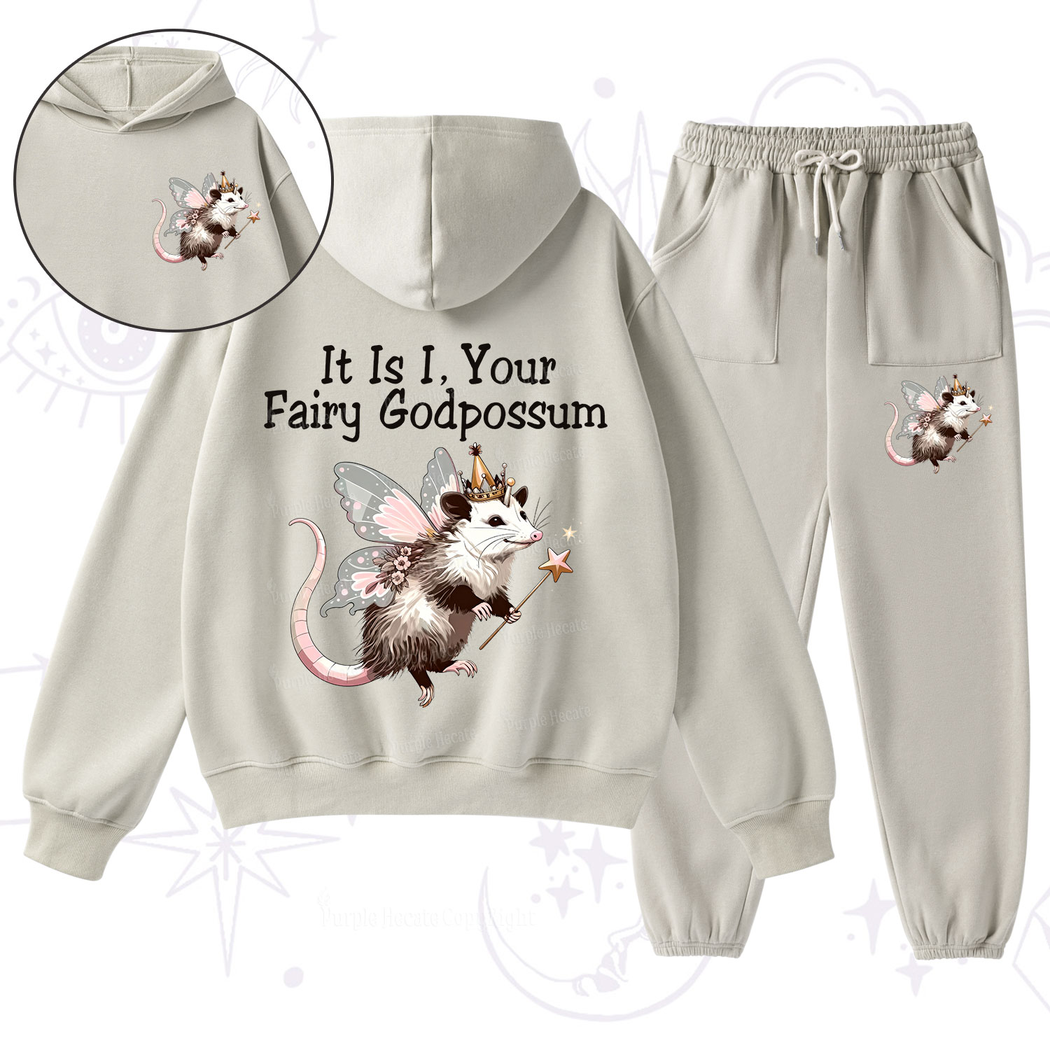 Purplehecate It Is I Your Fairy Godpossum Fleece Hoodie Suit