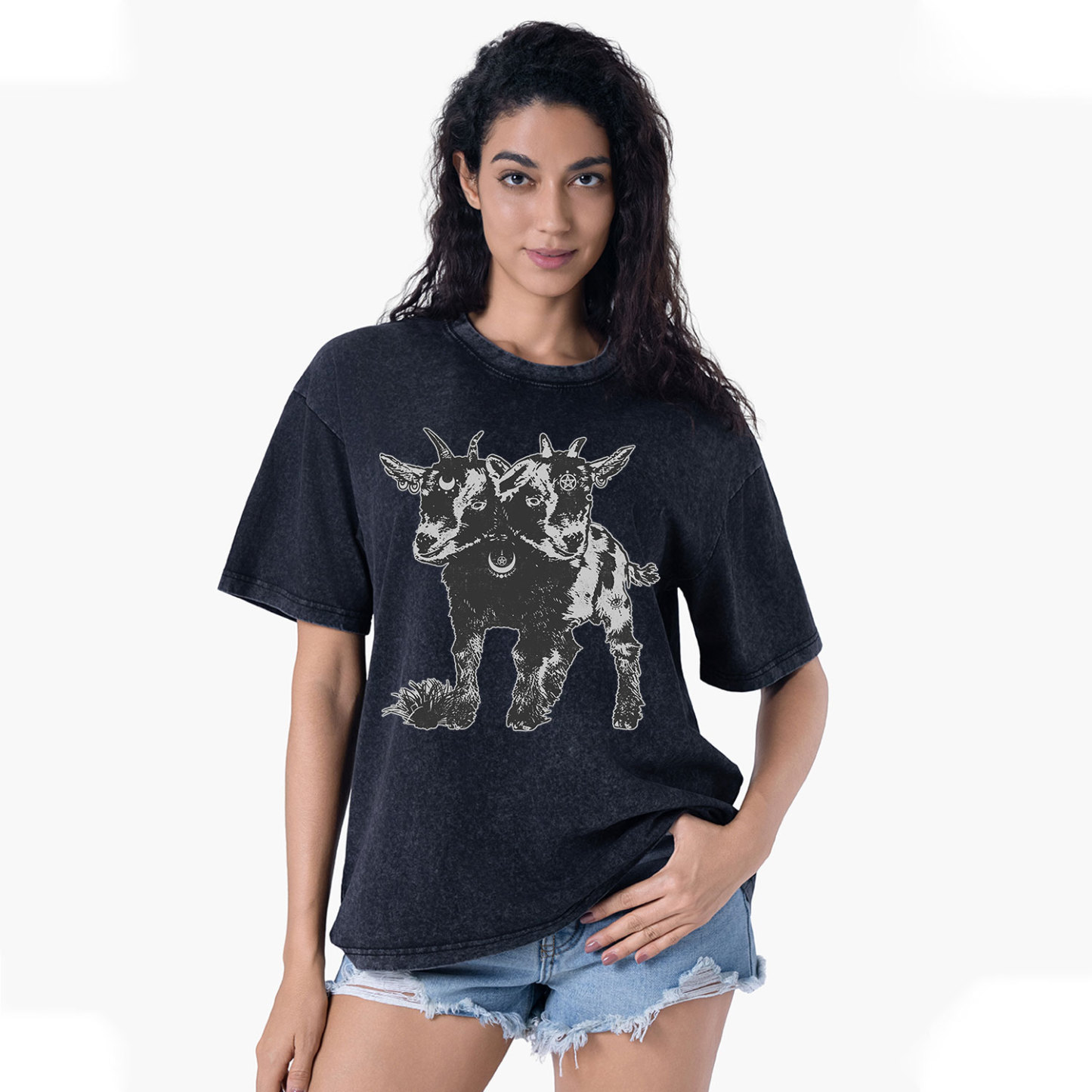 Purplehecate Two Headed Goat Washed T-Shirt