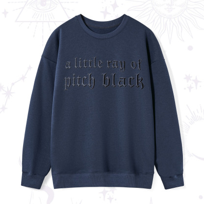 Purplehecate A Little ray of Pitch Black Embroidered Sweatshirt
