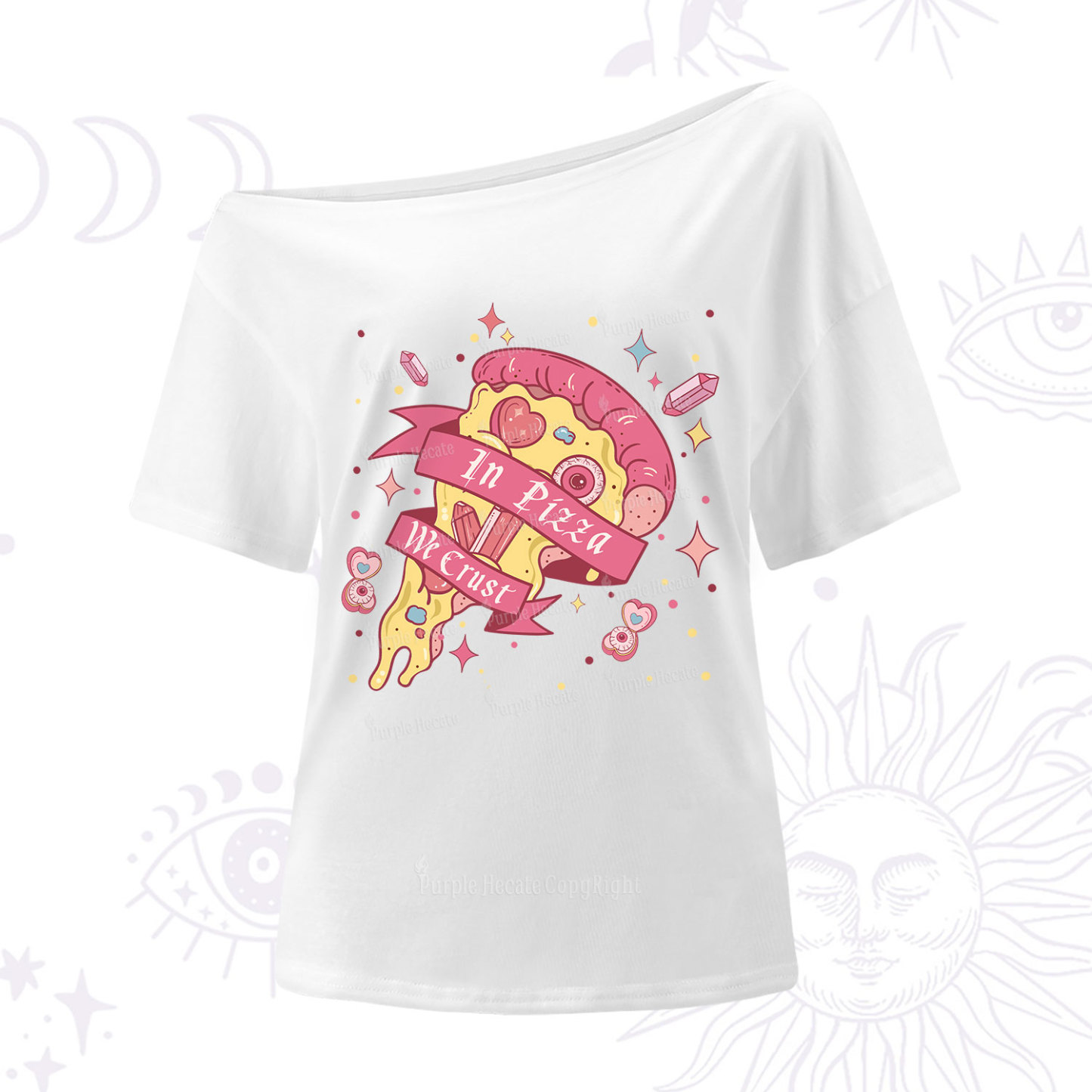 Purplehecate In Pizza We Crust Valentine One Shoulder T-Shirt