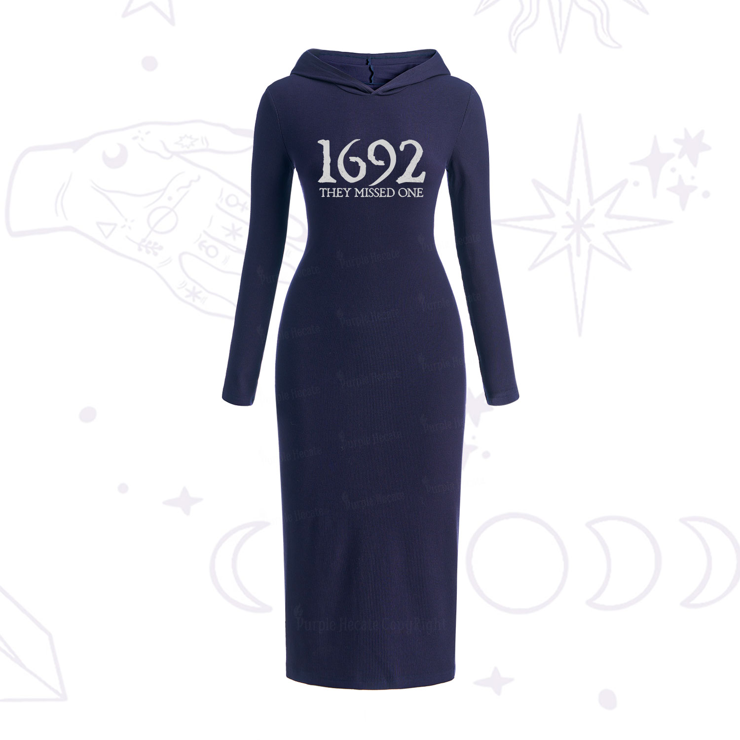 Purplehecate 1692 They Missed One Hooded Knit Dress