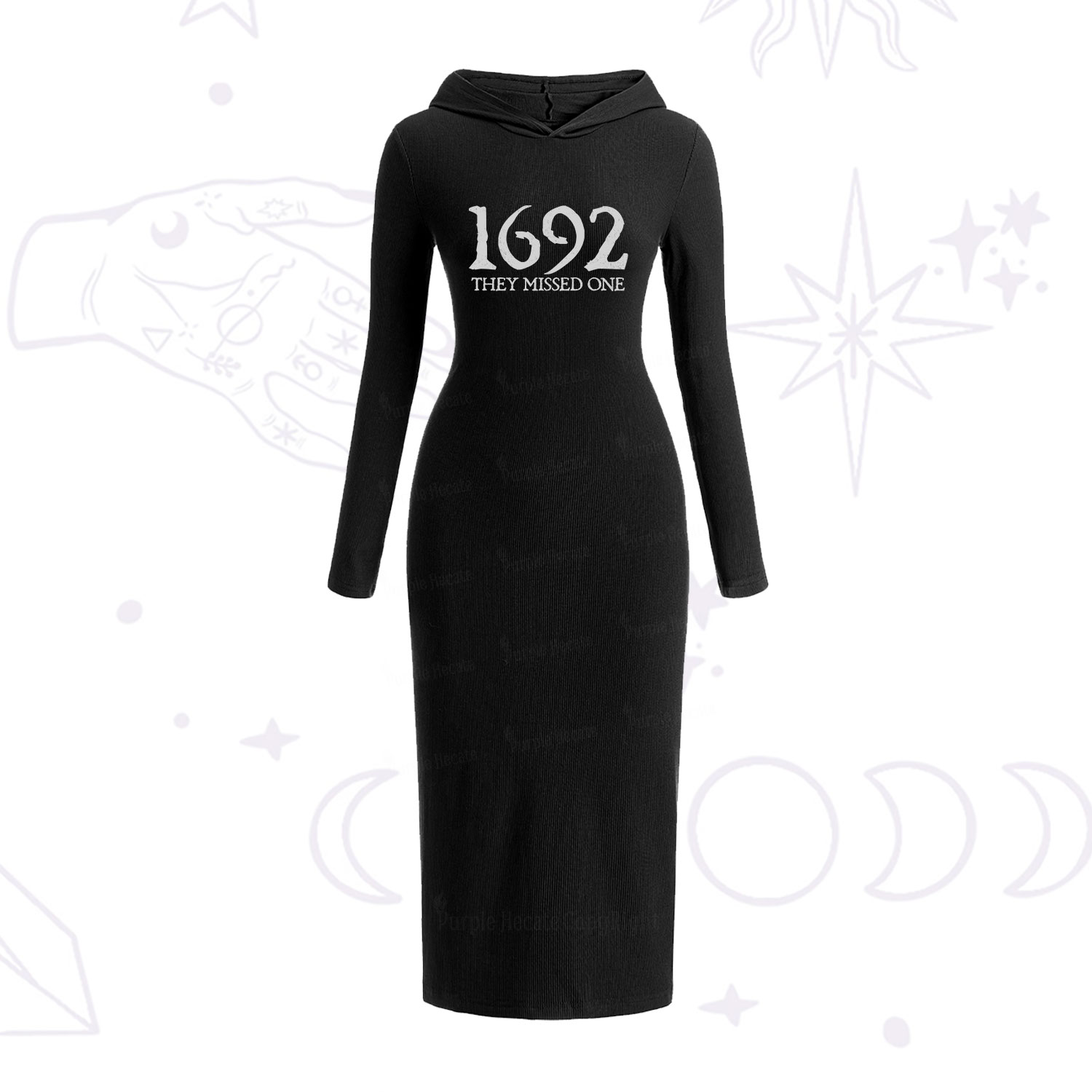 Purplehecate 1692 They Missed One Hooded Knit Dress