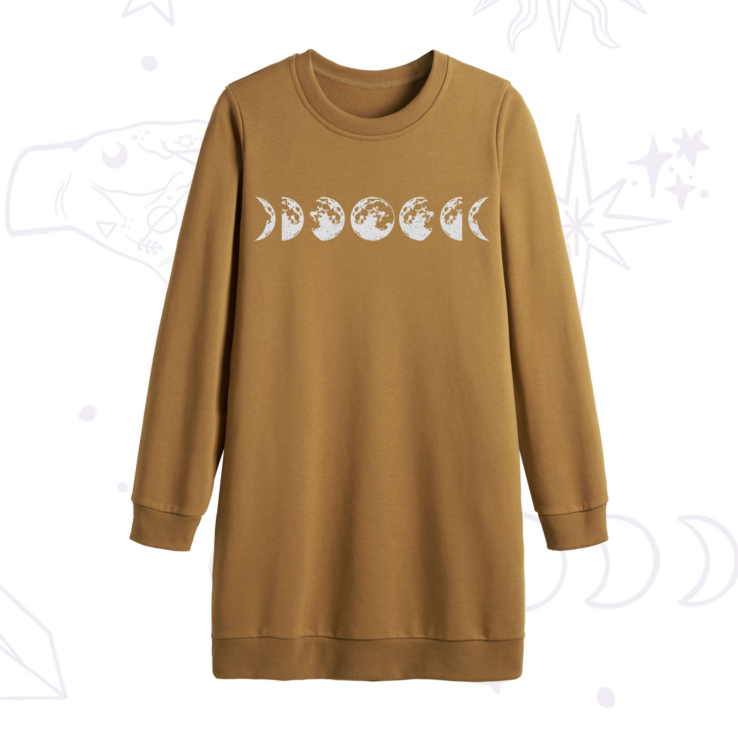 Purplehecate Moon Phases Sweatshirt Dress