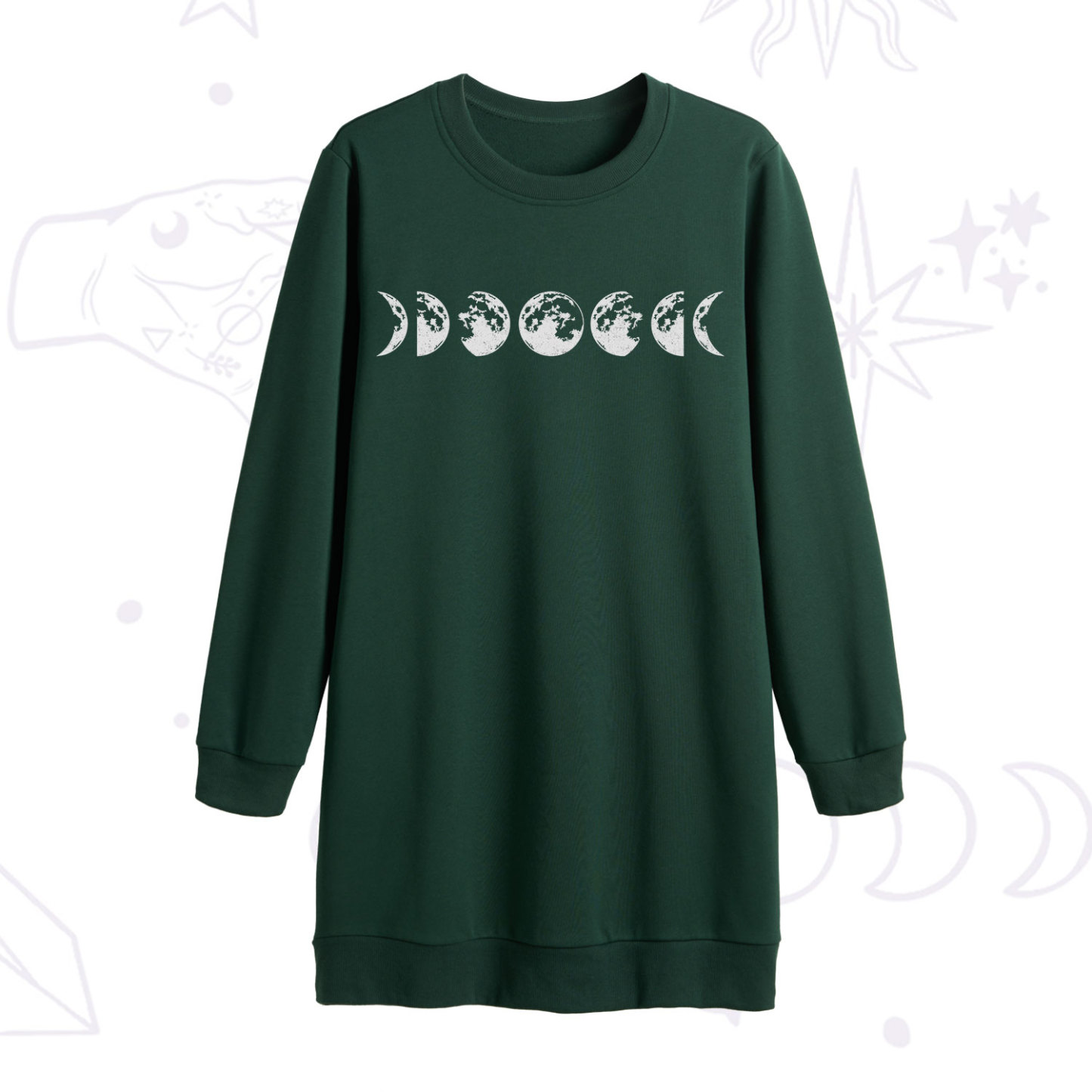 Purplehecate Moon Phases Sweatshirt Dress