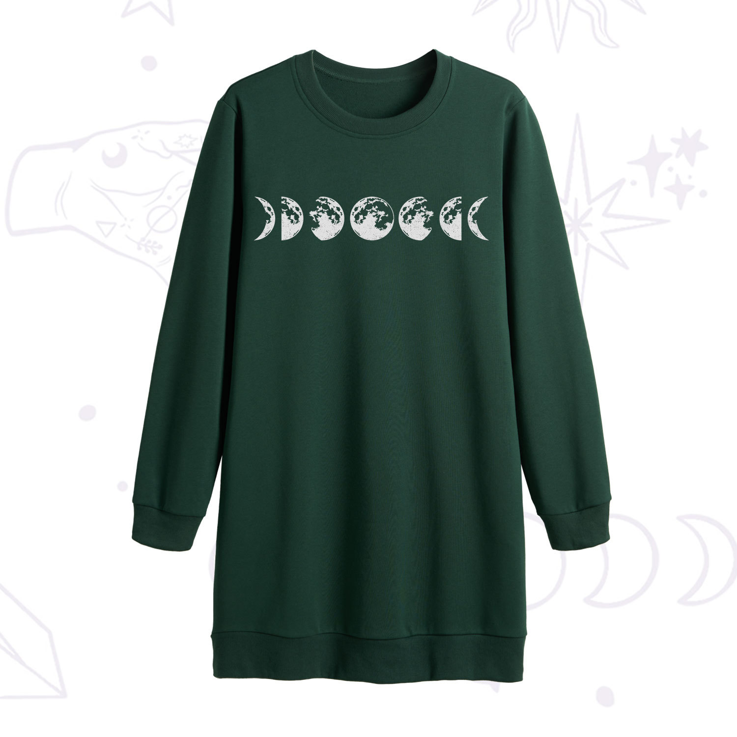 Purplehecate Moon Phases Sweatshirt Dress