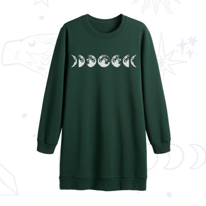 Purplehecate Moon Phases Sweatshirt Dress