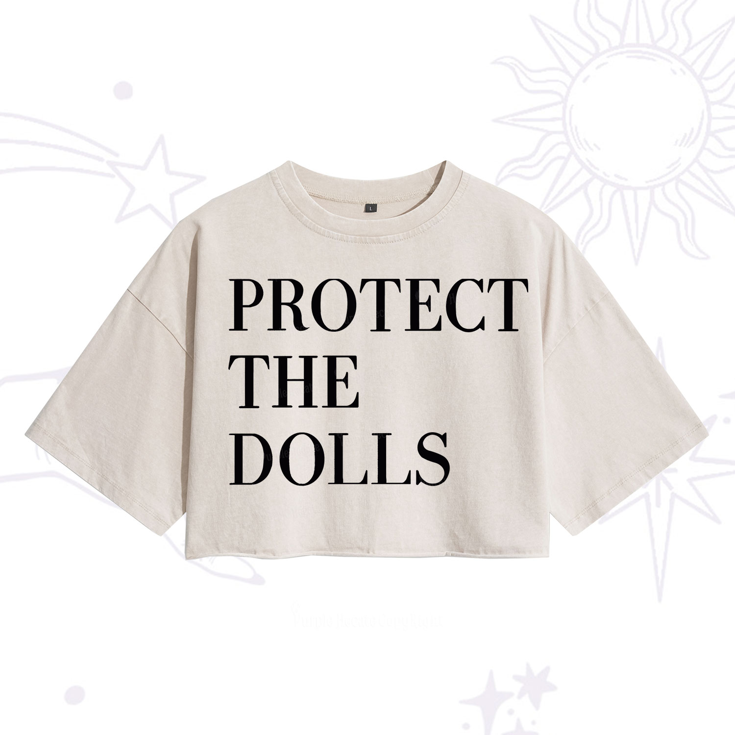 Purplehecate Protect The Dolls Washed Cropped T-Shirt