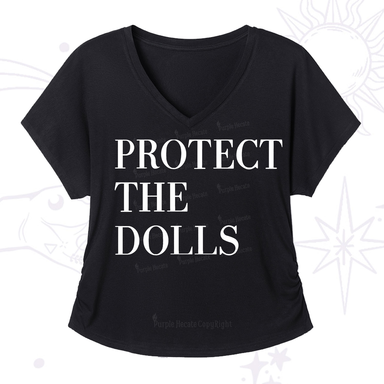 Purplehecate Protect The Dolls V-Neck T-Shirt