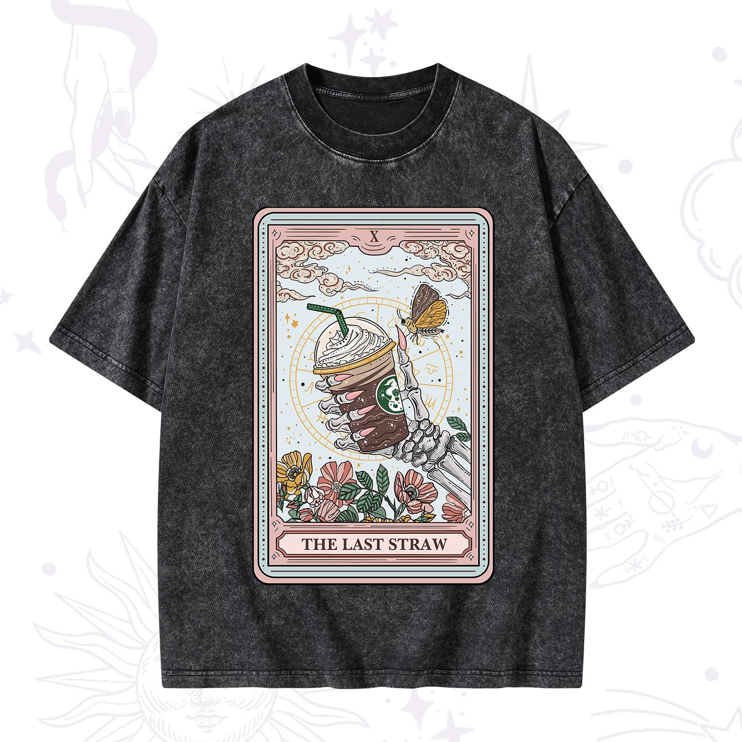 Purplehecate The Last Straw Tarot Washed T-Shirt
