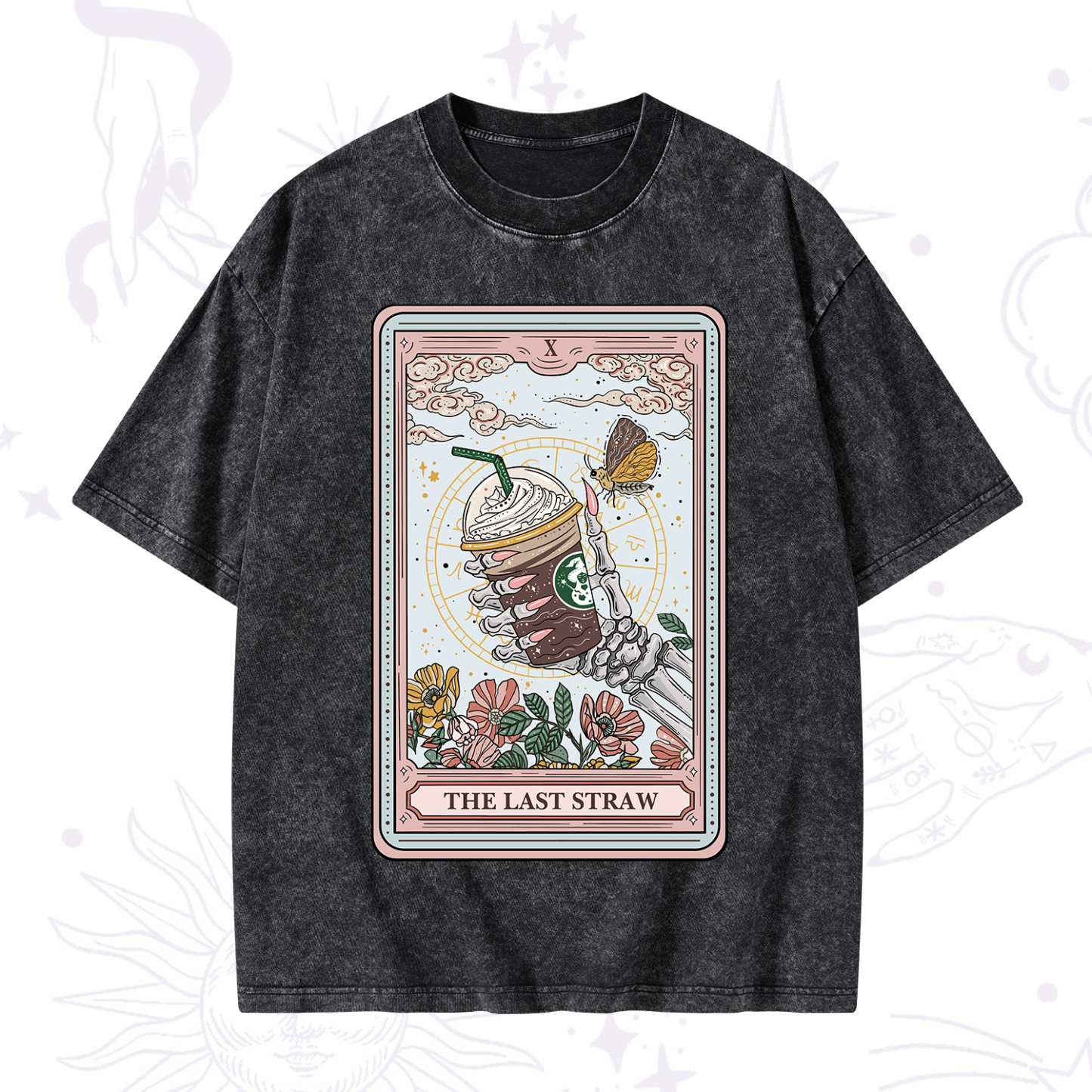 Magic Purplehecate The Last Straw Tarot Washed T-Shirt