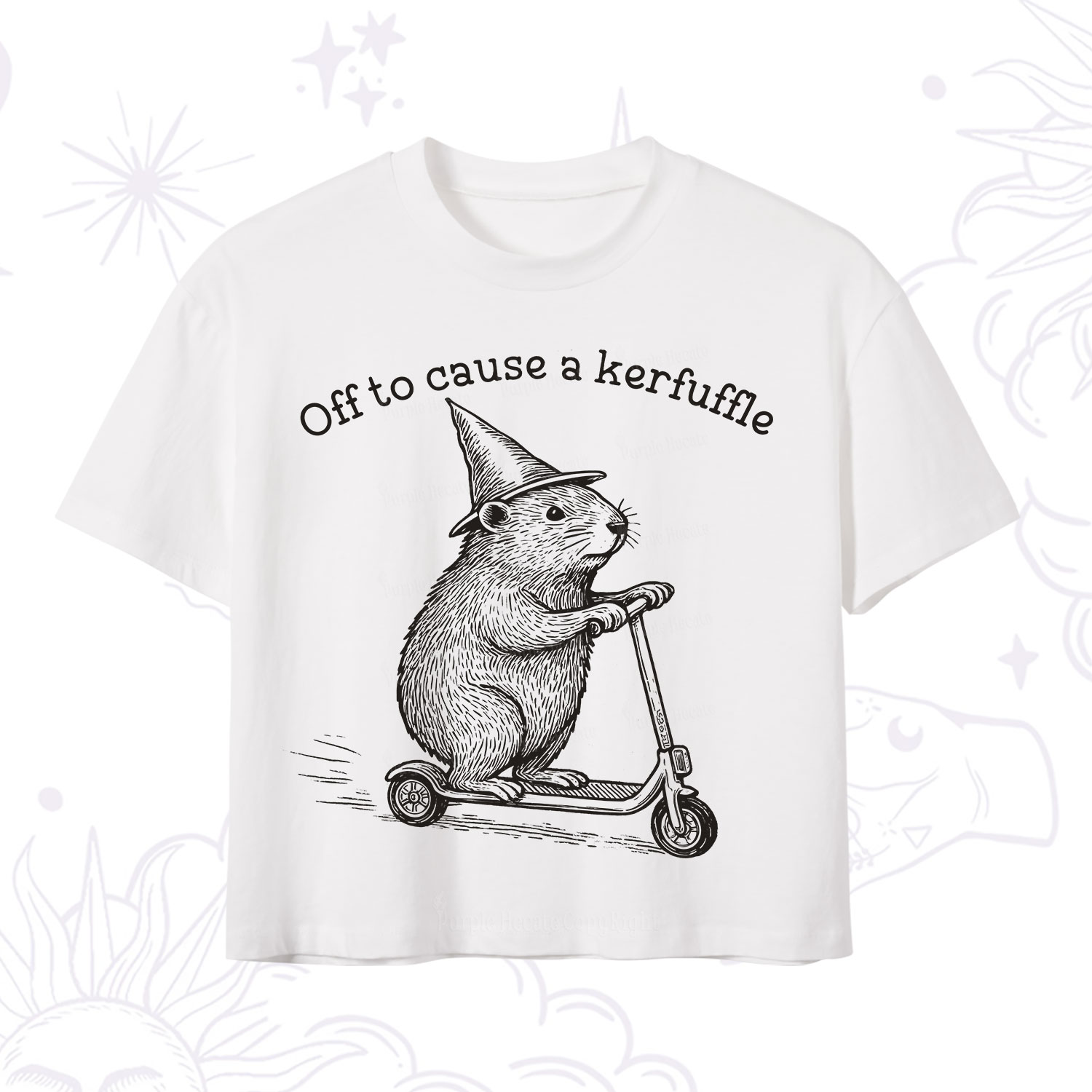 Purplehecate Off to Cause A Kerfuffle Crop T-Shirt