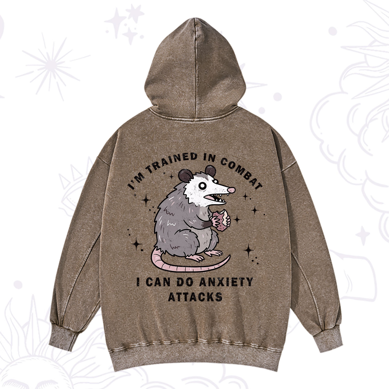 Purplehecate Anixety Attack Opossum Washed Hoodie