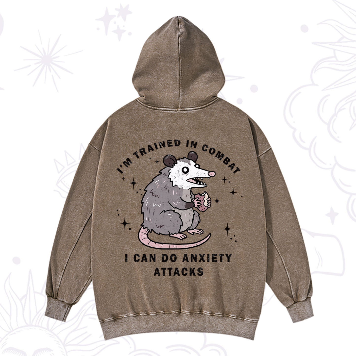 Purplehecate Anixety Attack Opossum Washed Hoodie