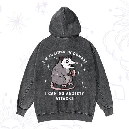 Purplehecate Anixety Attack Opossum Washed Hoodie