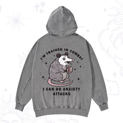 Purplehecate Anixety Attack Opossum Washed Hoodie