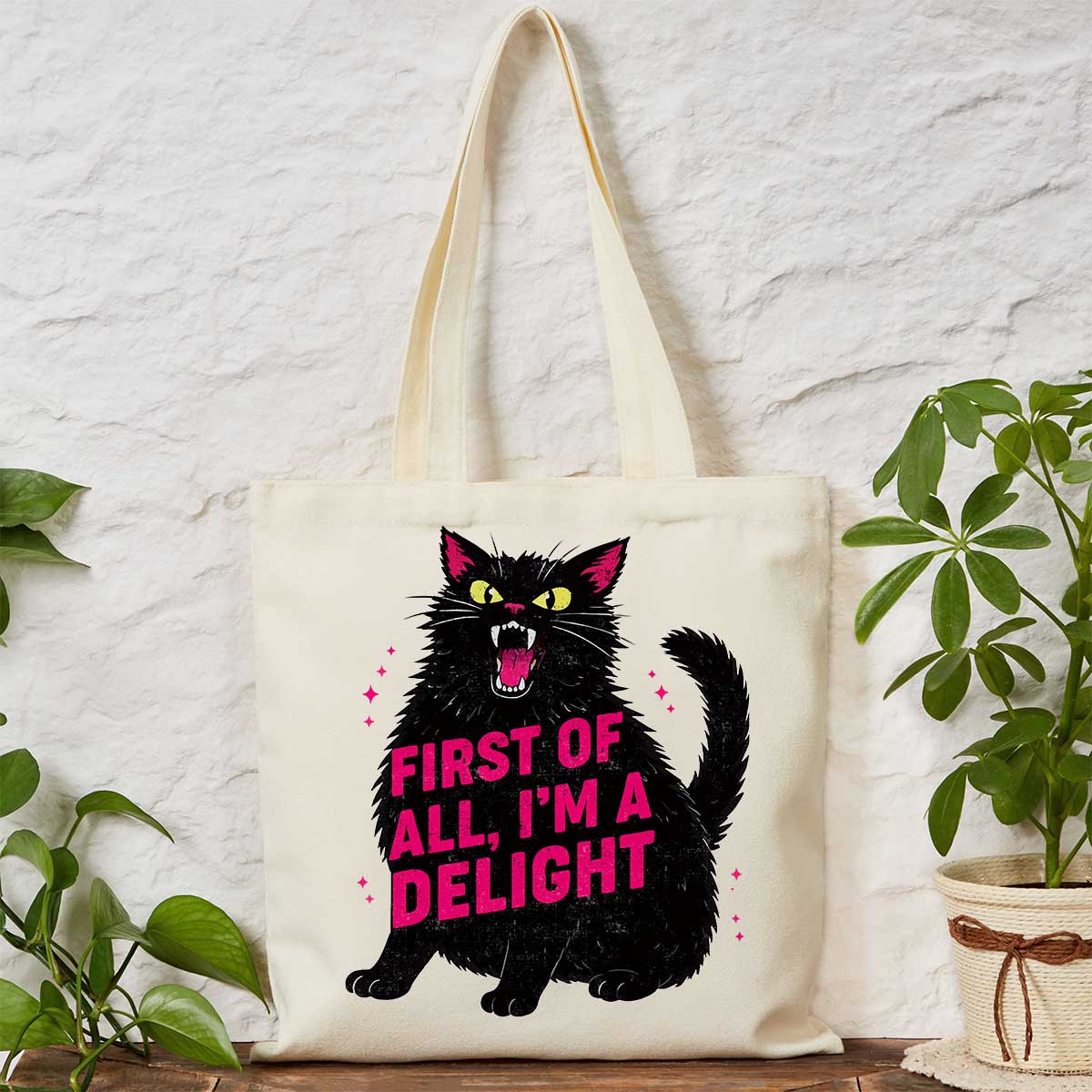Purplehecate First Of All I'm A Delight Cat Tote Bag