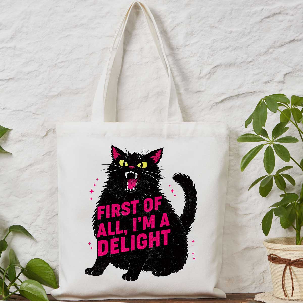 Purplehecate First Of All I'm A Delight Cat Tote Bag