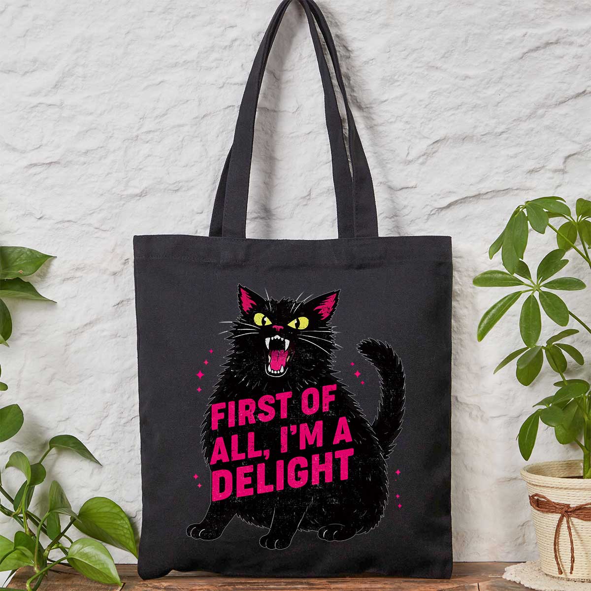 Purplehecate First Of All I'm A Delight Cat Tote Bag