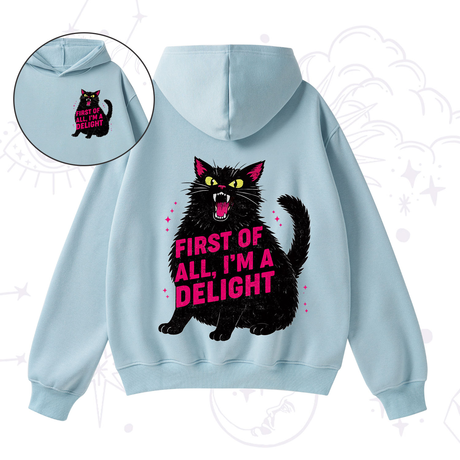 Purplehecate First Of All I'm A Delight Cat Fleece Hoodie Suit