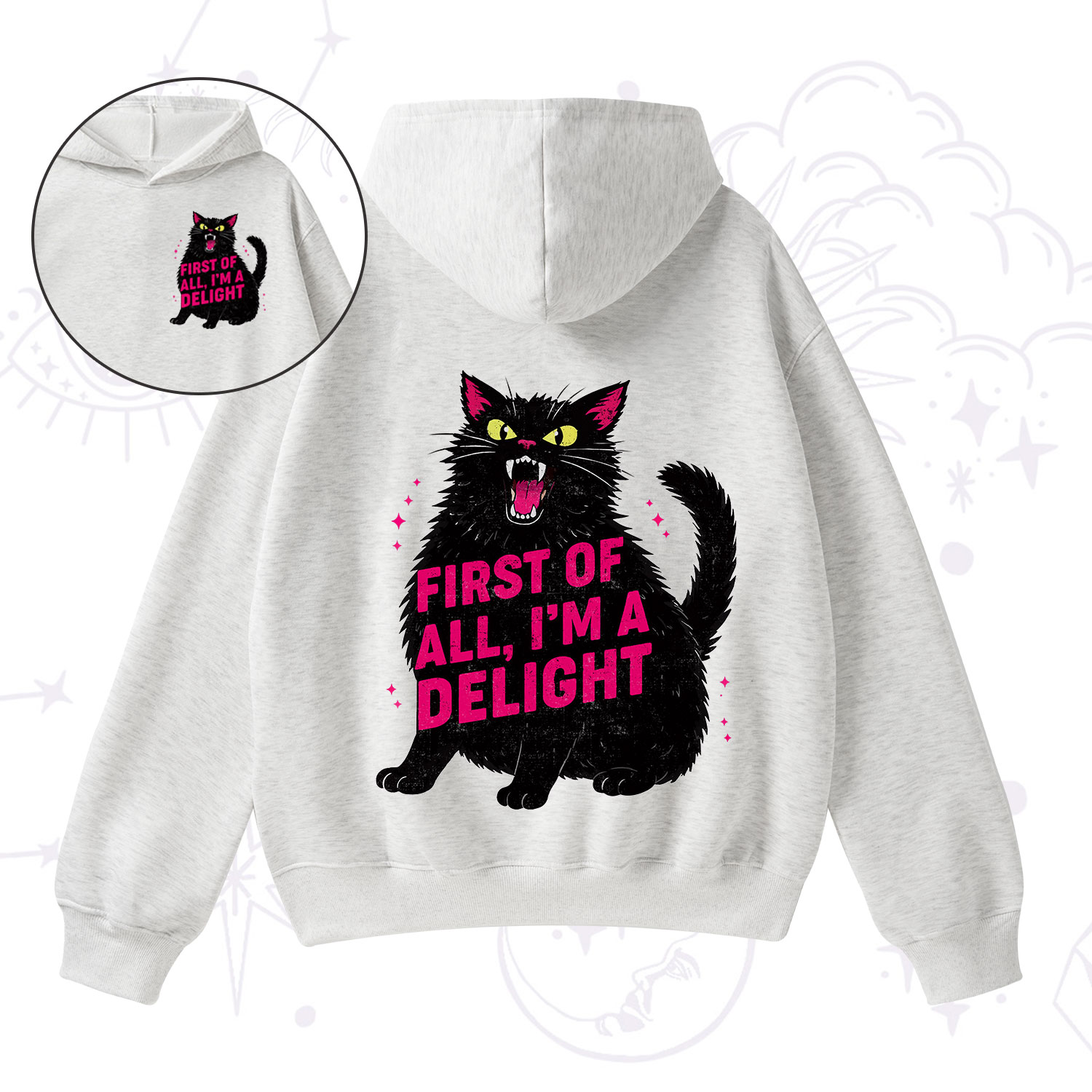 Purplehecate First Of All I'm A Delight Cat Fleece Hoodie Suit