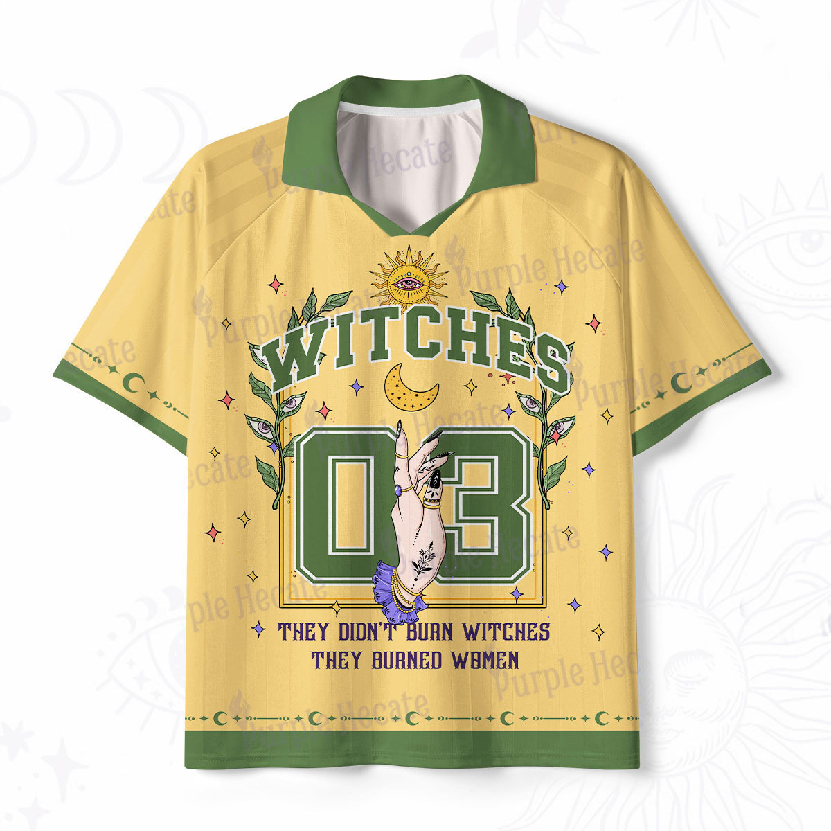 Purplehecate They Didn't Burn Witches They Burned Women Polo Collar Unisex Jersey