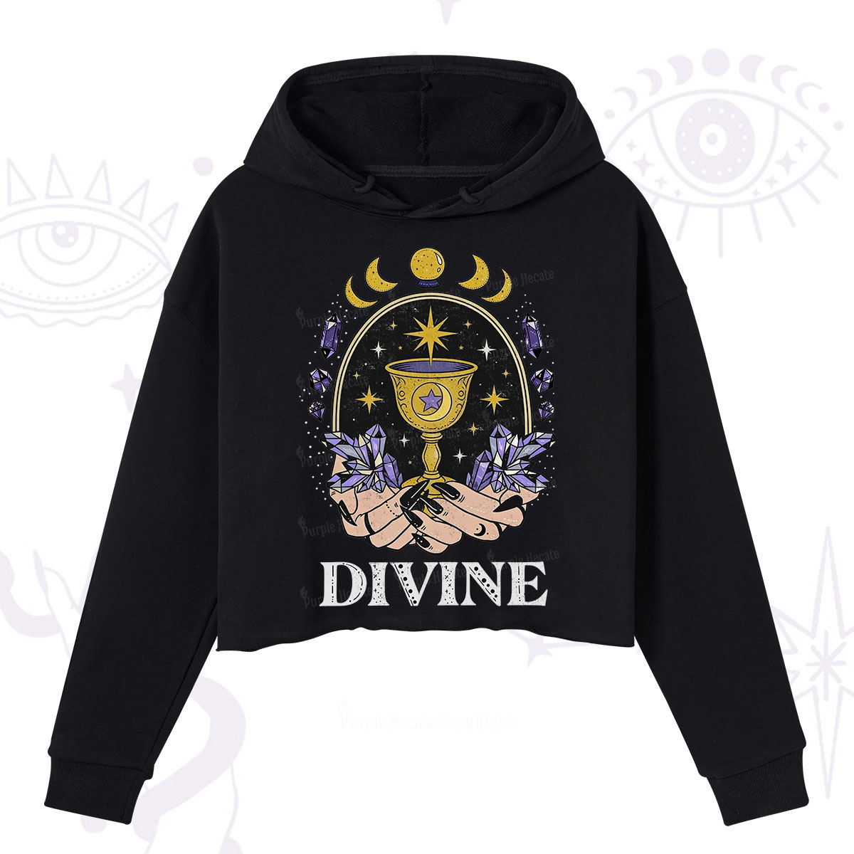 Purplehecate Divine Energy Crop Hoodie